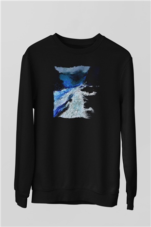 Peyzaj Siyah Unisex Sweatshirt