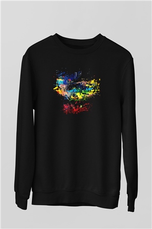 Peyzaj Siyah Unisex Sweatshirt
