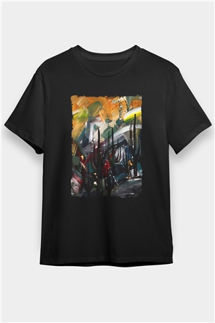 Peyzaj Siyah Unisex Tişört T-Shirt - TişörtFabrikası