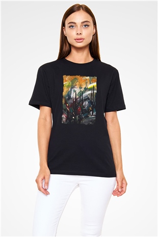 Peyzaj Siyah Unisex Tişört T-Shirt - TişörtFabrikası