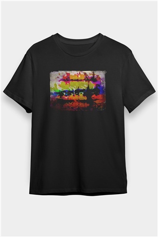 Peyzaj Siyah Unisex Tişört T-Shirt - TişörtFabrikası