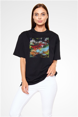 Peyzaj Siyah Oversize Tişört Oversize T-shirt - TişörtFabrikası