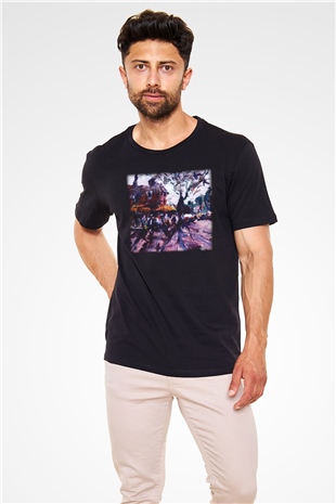 Peyzaj Siyah Unisex Tişört T-Shirt - TişörtFabrikası
