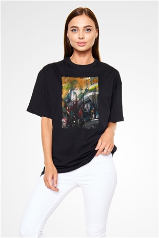 Peyzaj Siyah Oversize Tişört Oversize T-shirt - TişörtFabrikası