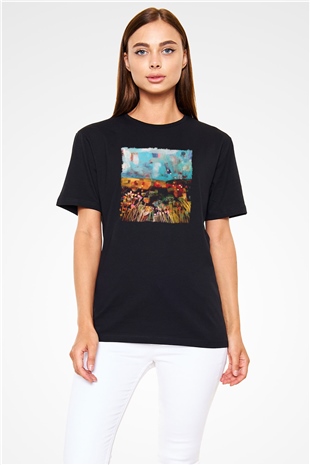 Peyzaj Siyah Unisex Tişört T-Shirt - TişörtFabrikası