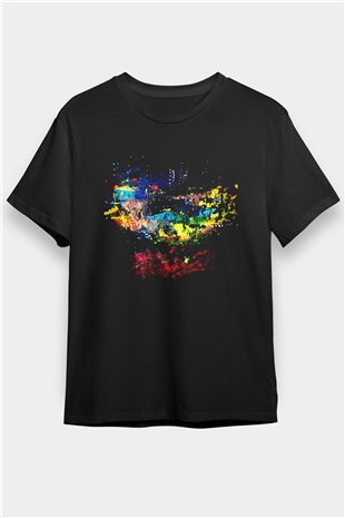 Peyzaj Siyah Unisex Tişört T-Shirt - TişörtFabrikası
