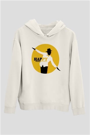 Pharrel Williams Beyaz Unisex Kapşonlu Sweatshirt