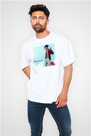 Pharrel Williams Beyaz Oversize Tişört Oversize T-shirt - TişörtFabrikası