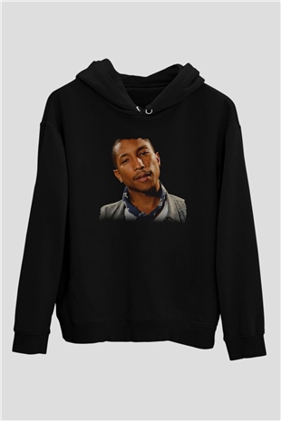 Pharrel Williams Siyah Unisex Kapüşonlu Sweatshirt