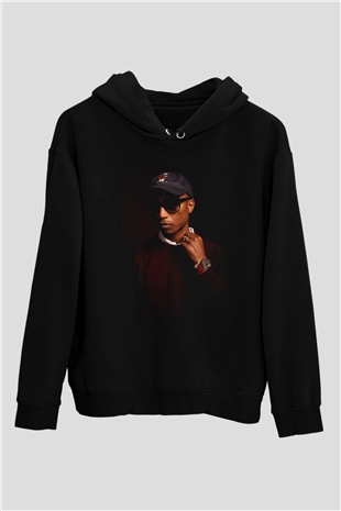 Pharrel Williams Siyah Unisex Kapüşonlu Sweatshirt