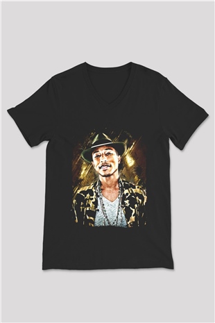 Pharrel Williams Siyah Unisex V Yaka Tişört