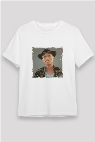 Pharrell Williams Baskılı Unisex Beyaz Tişört
