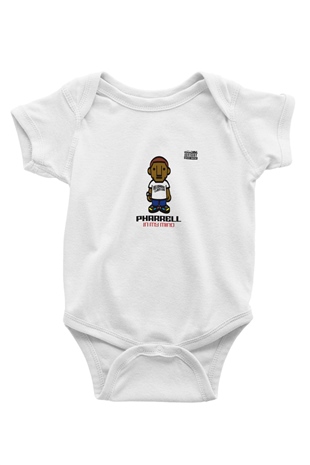 Pharrell Williams Baskılı Unisex Beyaz Bebek Body - Zıbın