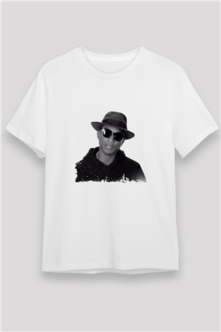 Pharrell Williams Baskılı Unisex Beyaz Tişört