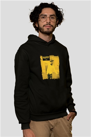 Pharrell Williams Baskılı Unisex Siyah Hoodie