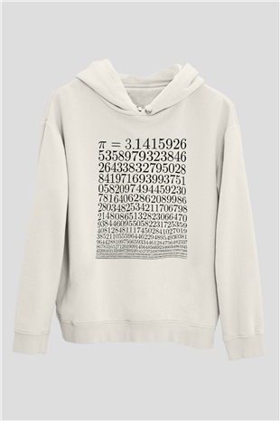 Pi Sayısı Baskılı Unisex Beyaz Tişört Baskılı Unisex Siyah Hoodie