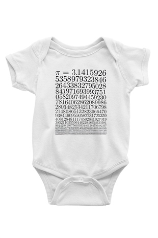 Pi Sayısı Baskılı Unisex Beyaz Tişört Baskılı Unisex Siyah Bebek Body - Zıbın