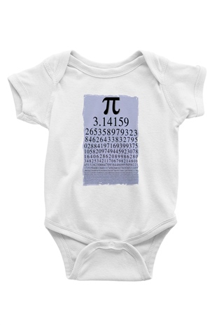 Pi Sayısı Matematik Sabiti Baskılı Unisex Beyaz Bebek Body - Zıbın