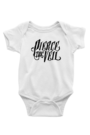 Pierce the Veil Baskılı Beyaz Unisex Bebek Body - Zıbın
