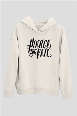 Pierce the Veil Beyaz Unisex Kapşonlu Sweatshirt