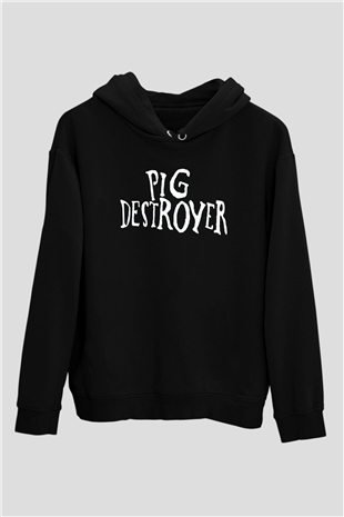 Pig Destroyer Siyah Unisex Kapüşonlu Sweatshirt