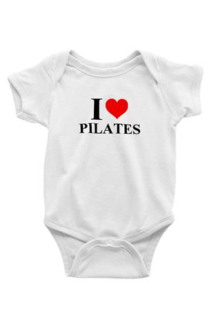 Pilates Baskılı Beyaz Bebek Body - Zıbın