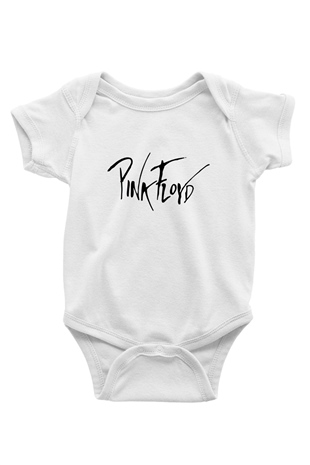 Pink Floyd Baskılı Beyaz Unisex Bebek Body - Zıbın