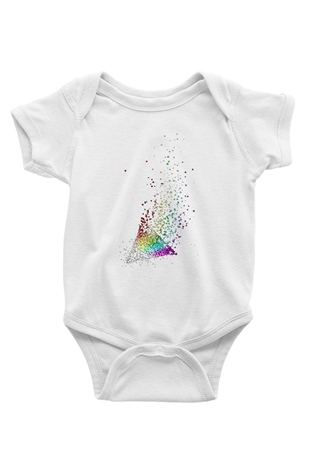 Pink Floyd Baskılı Beyaz Unisex Bebek Body - Zıbın