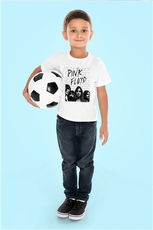 Pink Floyd Baskılı Beyaz Unisex Çocuk Tişört