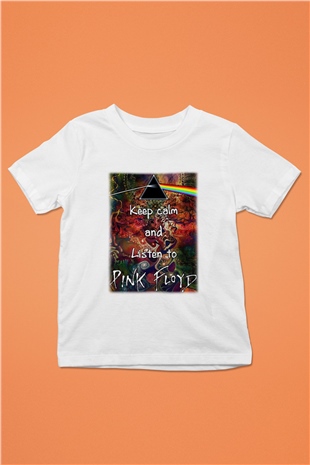 Pink Floyd Baskılı Beyaz Unisex Çocuk Tişört