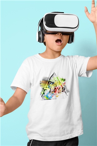Pink Floyd Baskılı Beyaz Unisex Çocuk Tişört