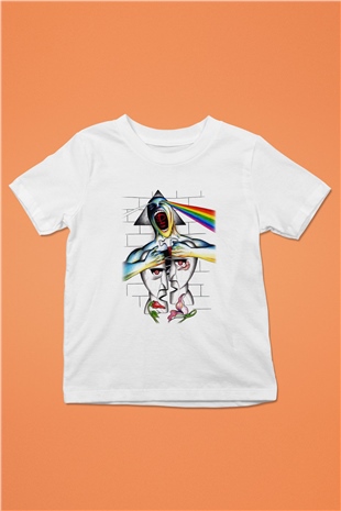 Pink Floyd Baskılı Beyaz Unisex Çocuk Tişört
