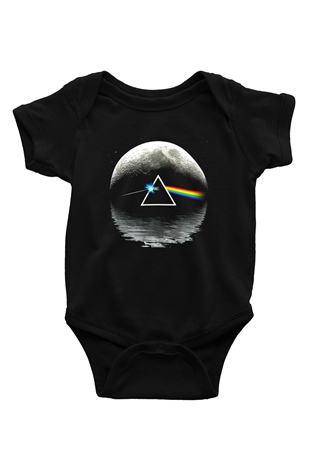 Pink Floyd Baskılı Siyah Bebek Body - Zıbın