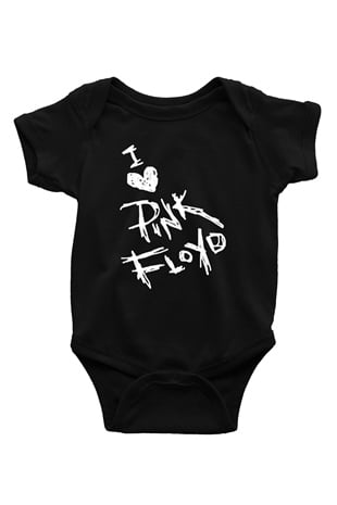 Pink Floyd Baskılı Siyah Bebek Body - Zıbın