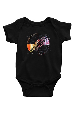 Pink Floyd Baskılı Siyah Bebek Body - Zıbın