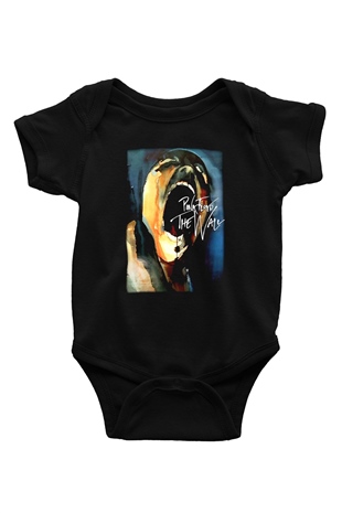 Pink Floyd Baskılı Siyah Bebek Body - Zıbın