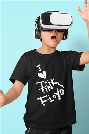 Pink Floyd Baskılı Siyah Unisex Çocuk Tişört