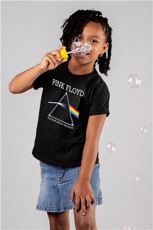 Pink Floyd Baskılı Siyah Unisex Çocuk Tişört