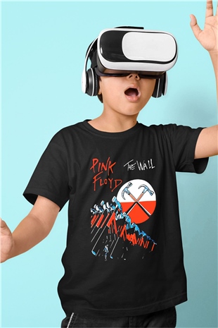 Pink Floyd Baskılı Siyah Unisex Çocuk Tişört