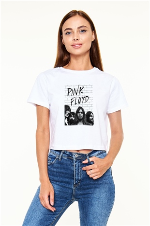 Pink Floyd Beyaz Croptop Tişört