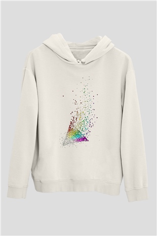 Pink Floyd Beyaz Unisex Kapşonlu Sweatshirt