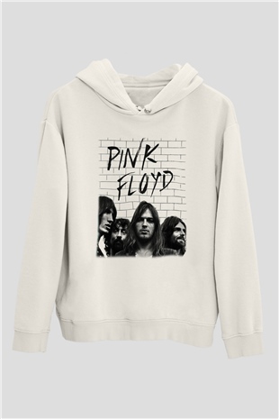 Pink Floyd Beyaz Unisex Kapşonlu Sweatshirt