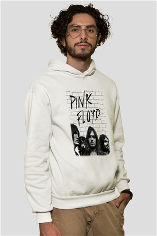 Pink Floyd Beyaz Unisex Kapşonlu Sweatshirt