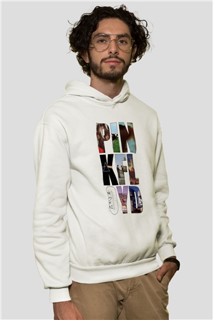 Pink Floyd Beyaz Unisex Kapşonlu Sweatshirt