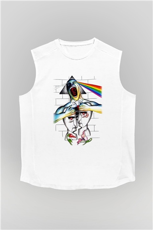 Pink Floyd Beyaz Unisex Kolsuz Tişört