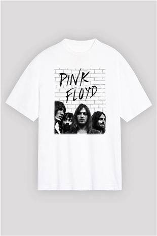 Pink Floyd Beyaz Unisex Oversize Tişört T-Shirt