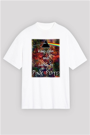 Pink Floyd Beyaz Unisex Oversize Tişört T-Shirt