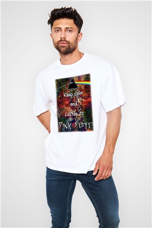 Pink Floyd Beyaz Unisex Oversize Tişört T-Shirt