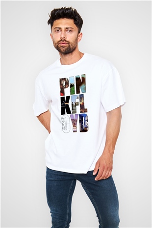 Pink Floyd Beyaz Unisex Oversize Tişört T-Shirt