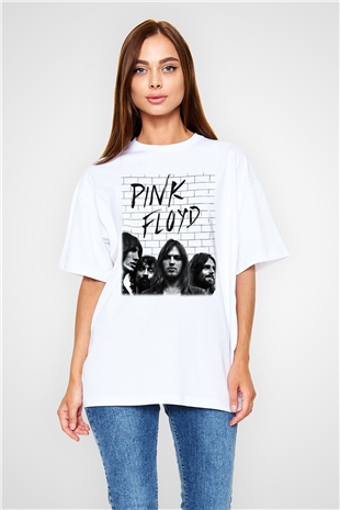 Pink Floyd Beyaz Unisex Oversize Tişört T-Shirt